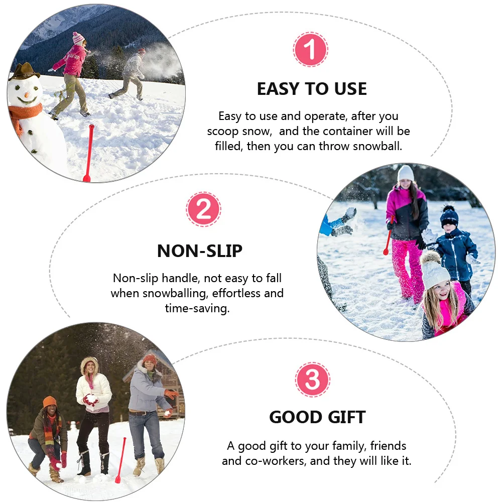 2個入り ランチャー ヘビーデューティー PP スノーボール投げ棒 子供 大人用 高速 スノーボール投げツール 延長ハンドル付き 手を使わずに