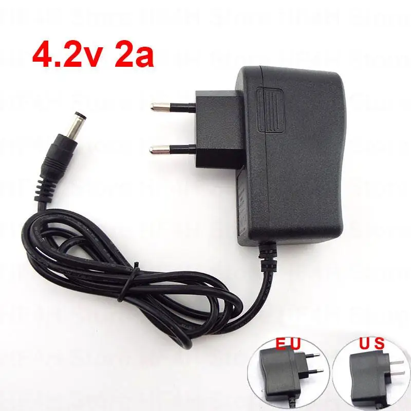 AC 100-240V Power Supply Adapter  DC 8.4V 12.6V 16.8V 1A 1000MA 4.2V 2A 5.5*2.5mm for 18650 Lithium Battery Charger