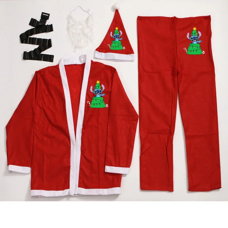 Conjunto de Papá Noel de Disney, conjunto de vestido de fiesta de Navidad rojo de Papá Noel, disfraz de Navidad, ropa de fiesta de Navidad