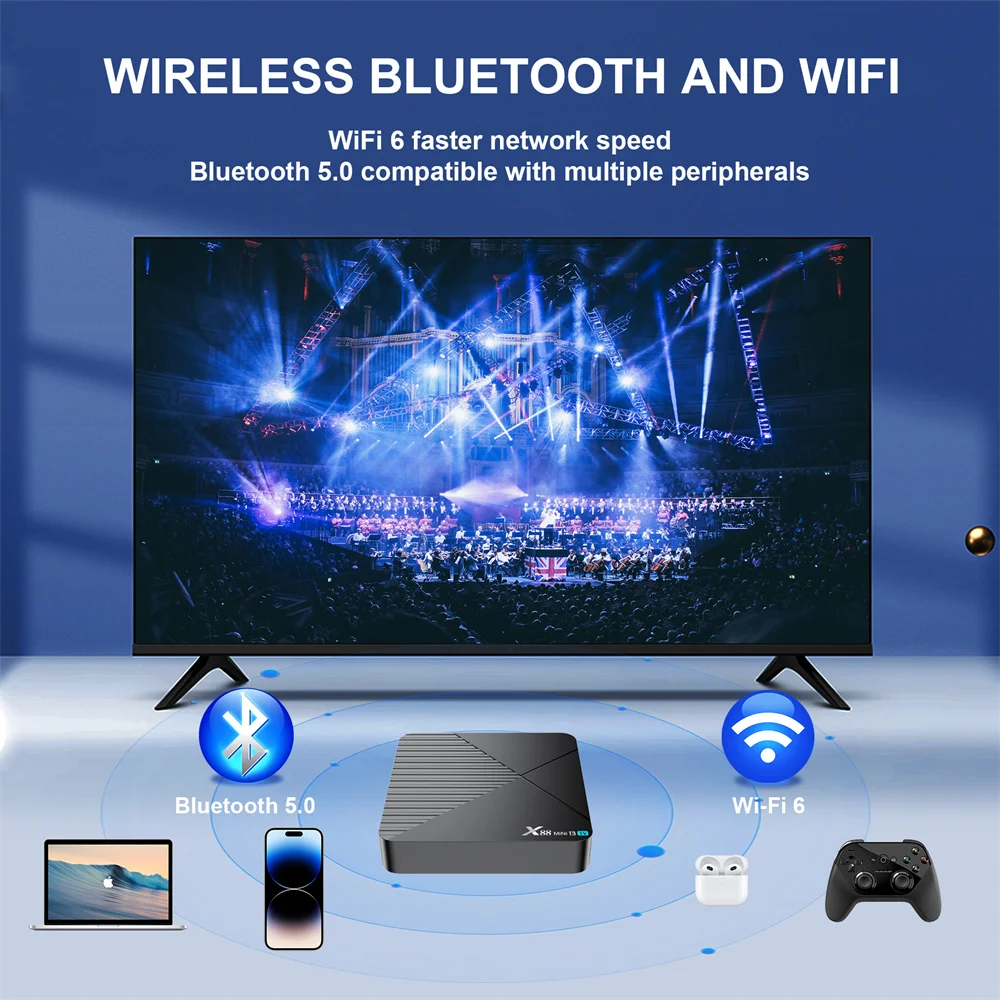 Imagem -05 - Wavoice Controle Remoto tv Box Mini Atv X88 Android 13 Smart tv Box 8k Wifi Bluetooth 5.0 Rk3528 Quad-core 64bit Cortex-a53