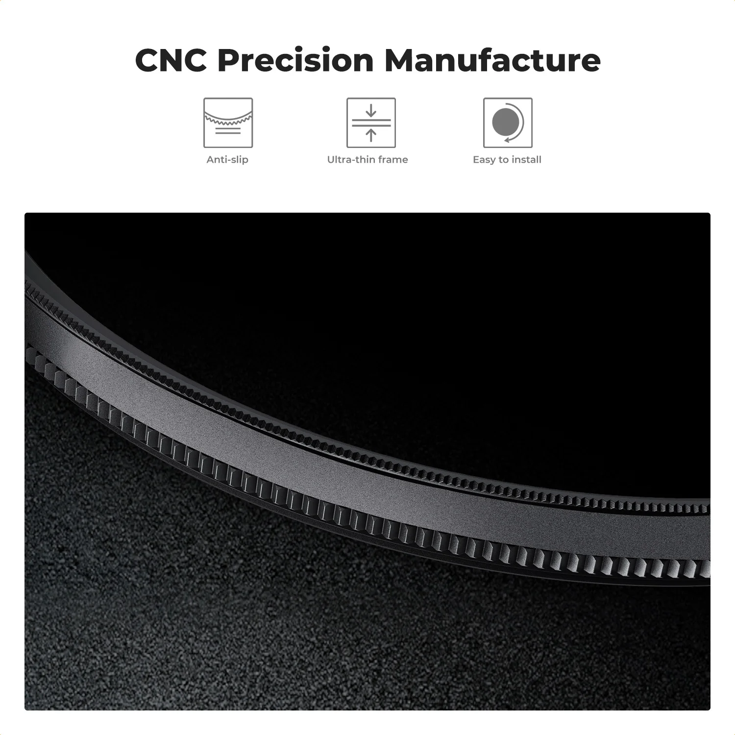 K&F Concept 2 w 1: filtr CPL i filtr rozpraszający światło 1/4, czarny, C 67mm 82mm 77mm 72mm 58mm 55mm 52mm 49mm 43mm — zdjęcie produktu 5
