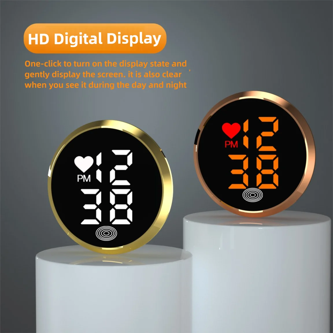 New LED Car Clock Touch Type Digital Watch Mini Motorcycle Luminous Digital Clocks Alloy Electronic Watch Car