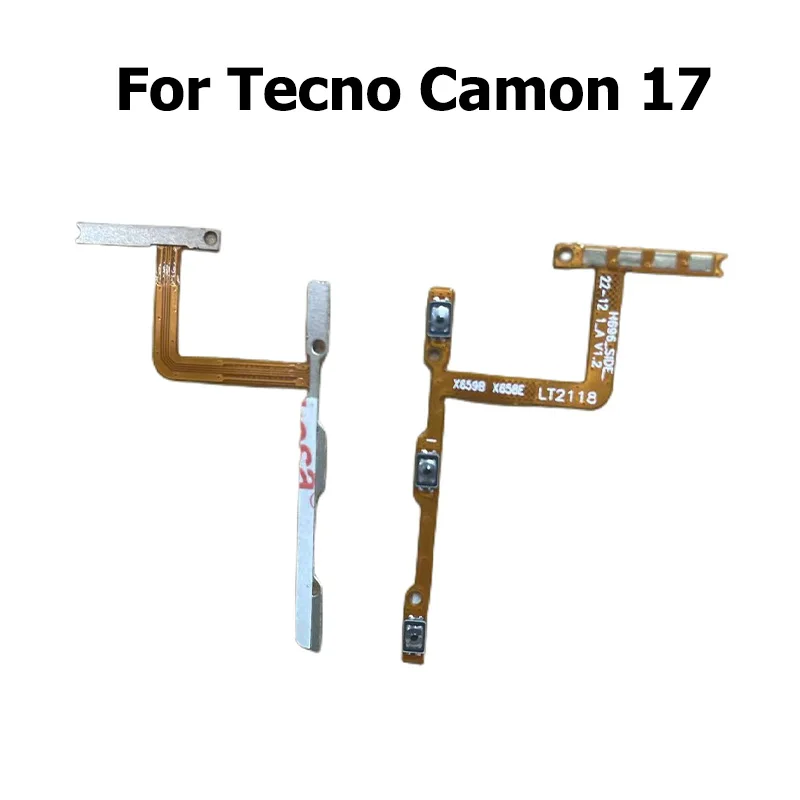 For Tecno Camon 17 16 15 12 Air Pro Premier Volume Side Power Switch On Off Button Key For Camon 18 Flex Cable