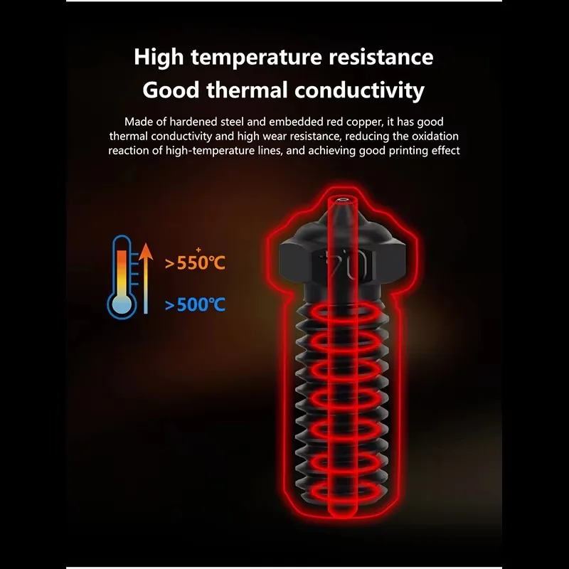 Düsen für Qidi Q1 pro / X PLUS 3/ X MAX 3/X SMART 3-beschichtete Kupfer-Klondüse Messingdüse aus gehärtetem Stahl