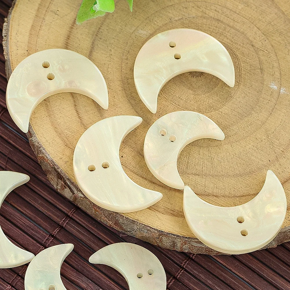 5PCS 20mm/25mm Natural Shell Moon Buttons 2 Hole Crescent Buttons DIY Home Sewing Accessories Garment Accessories