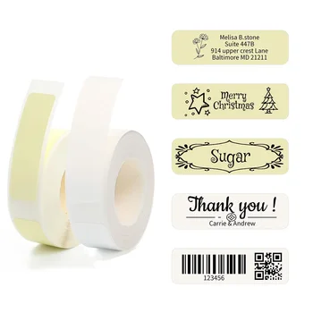 Fitas de fabricante de etiquetas para d30 12mm x 40mm branco/amarelo fita de etiqueta autoadesiva rolo de papel térmico para escritório doméstico