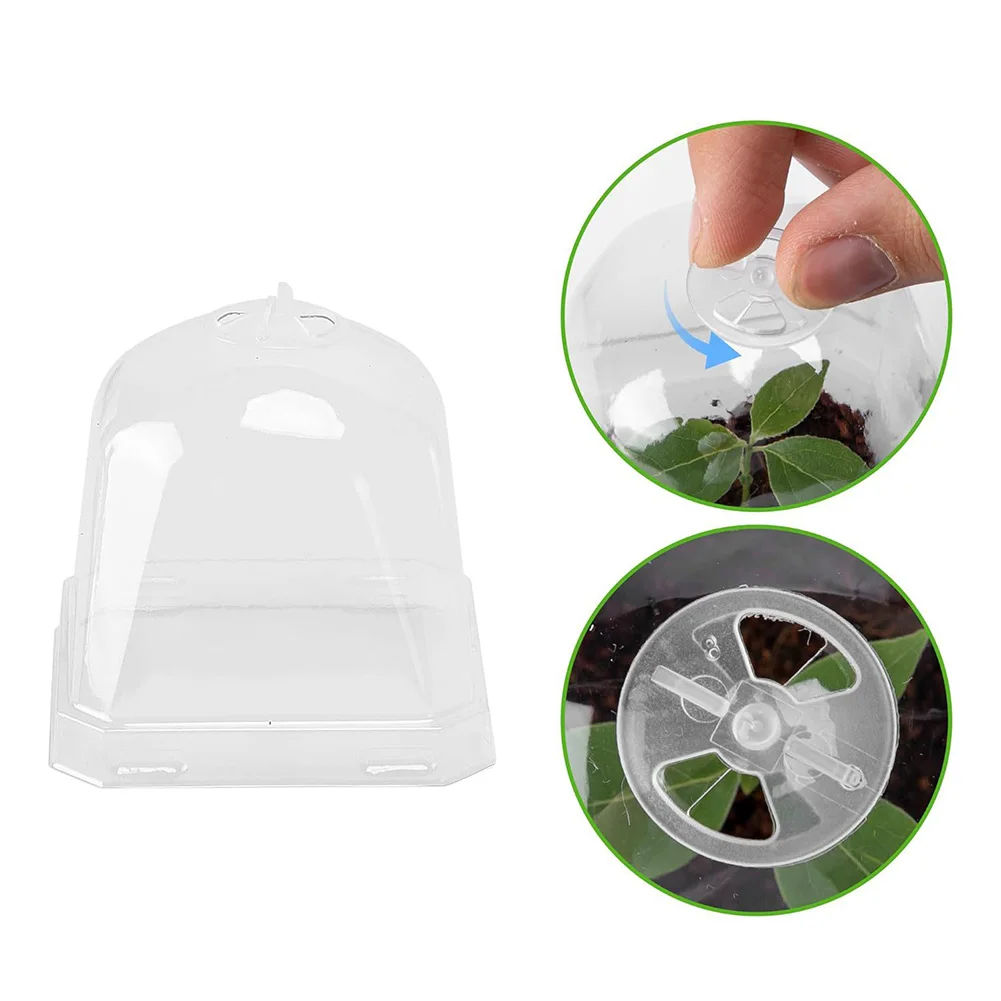 3 Inch Transparent Plastic Nursery Pot with Humidity Dome Suitable for Small Plants Succulents and Herb Cuttings