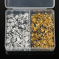 300pcs Boxed Bi-color Wire Protectors Wire Guard Guardian Protectors Loops U Shape Accessories Connector For Jewelry Making DIY