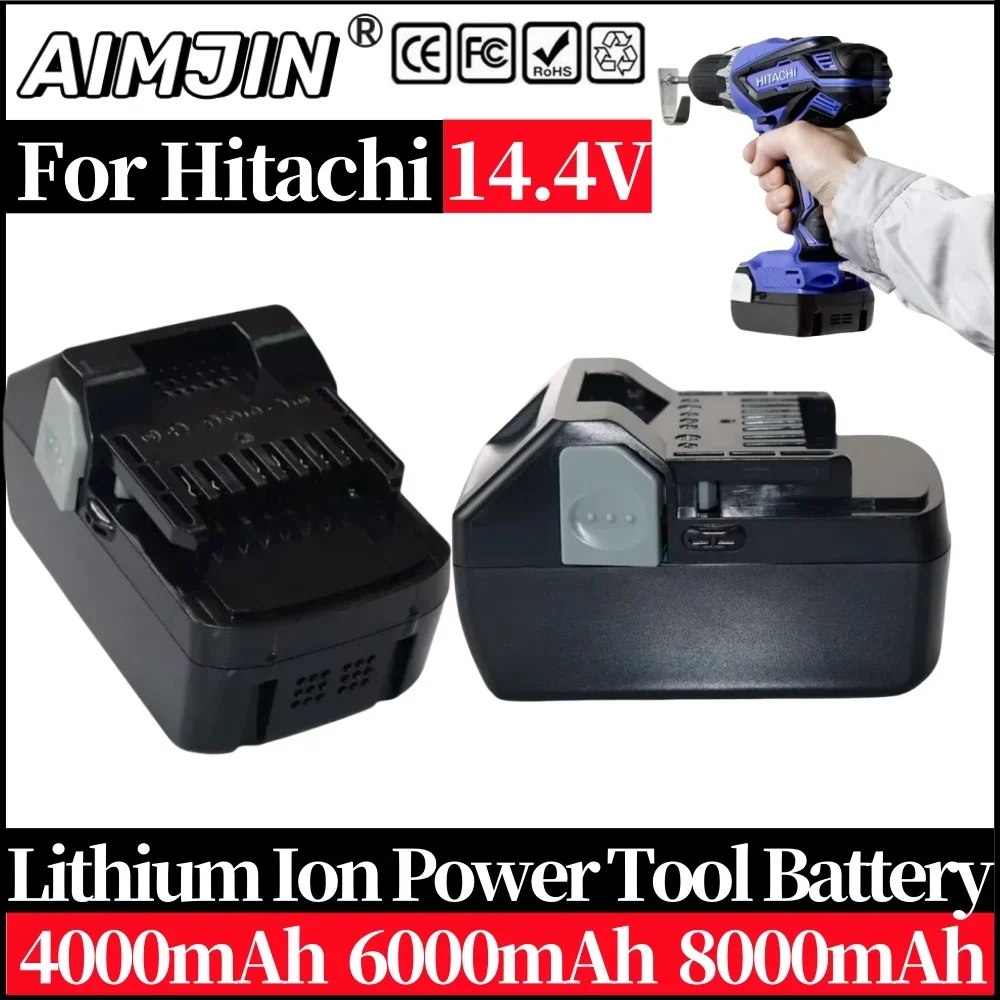 

14.4V 4000mAh/6000mAh/8000mAh Li-ion Battery For Hitachi BSL1415 CR14DSL CJ14DSL BSL1430 BSL1440 DDS14DSL NP14DSL DS14DBL