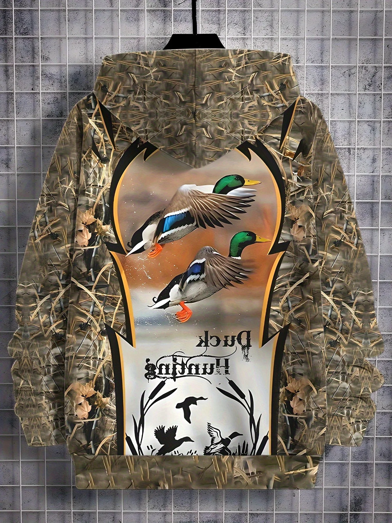 Outdoor Hunting Hoodie - Men Duck Hunting Camo 3D Print