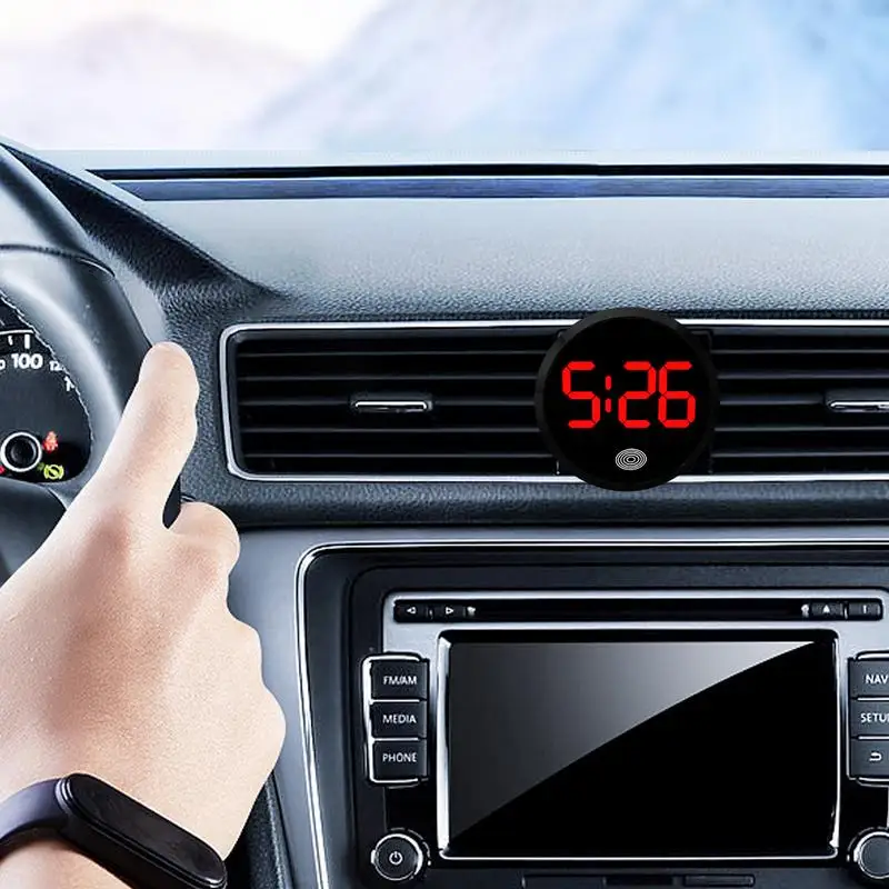 Car Dashboard Digital Clock Vehicle Dashboard Clock Touch-Activated Automotive Night Watch Creative Vehicle Dashboard Clock