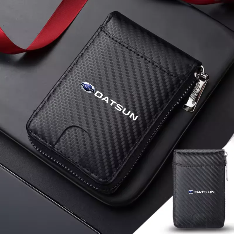 Minimalist PU Leather Men Card Organizer for Nissan datsun cross z 1200 204z 620 280z GO I GO+ Mi-DO on-DO car Accessories