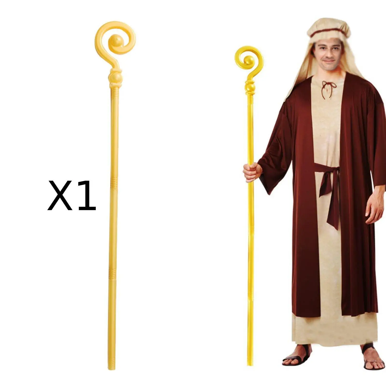 Cosplay Walking Cane Toy Halloween Decor Egyptian Staff for Holiday Party Role Play