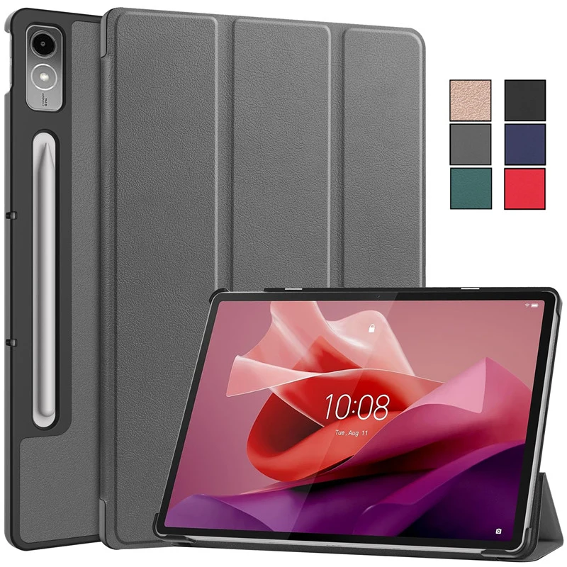 For Lenovo P12 12.7 Case Magnetic Fold Leather Stand Hard Tablet Funda For Xiaoxin Pad Pro 12.7 Lenovo Tab P12 12 7 Case tb370fu