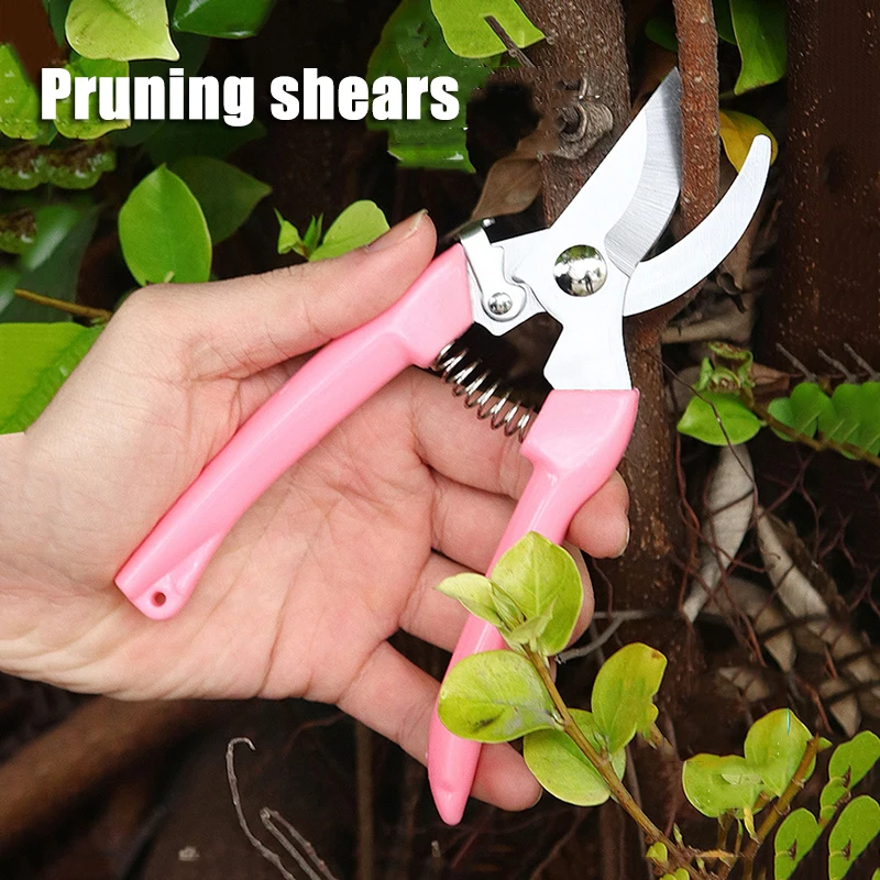 1pcs Automatic Rebound Labor-saving Pruning Shears Stainless Steel Gardening Plant Potted Decoration Manual Professional Shears