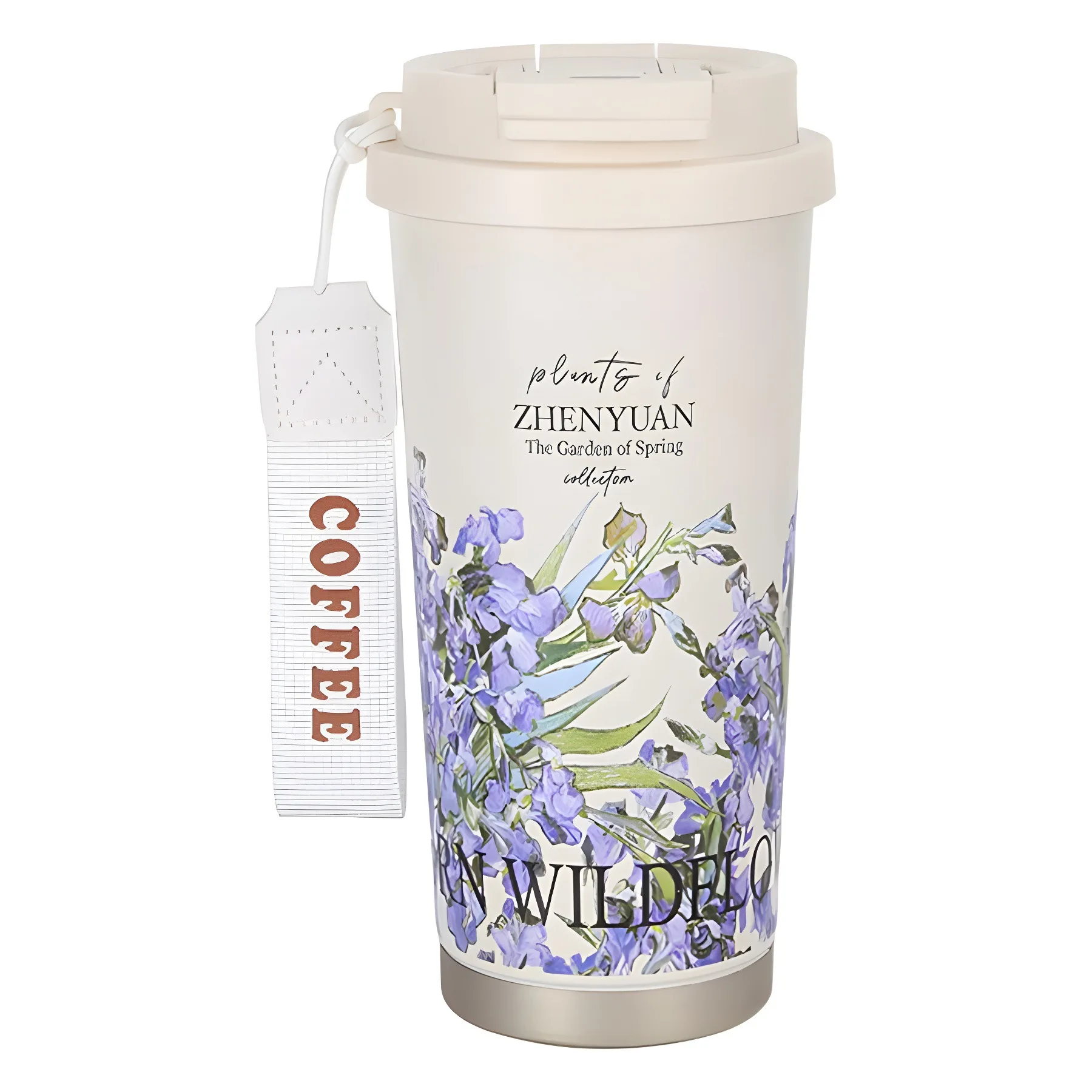 Garden Series Coffee Cup Gift Double Drinking Port Straw Cup Tea Thermos Cup  Water Bottle with Straw