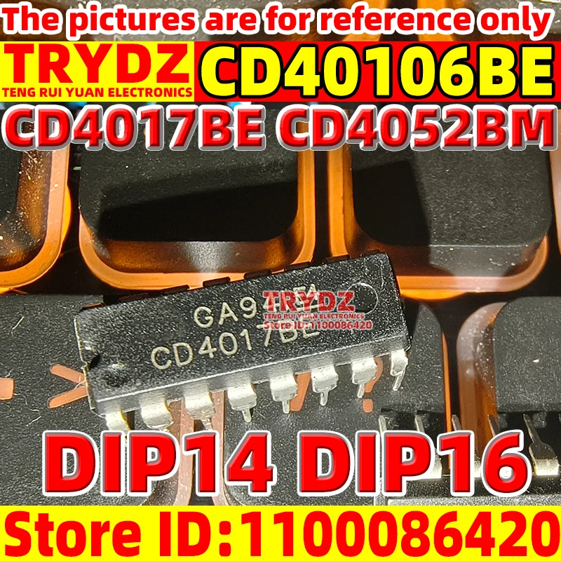 50-10pcs New CD4017BE CD40106BE CD4011BE DIP14 Six channel Schmitt trigger chip