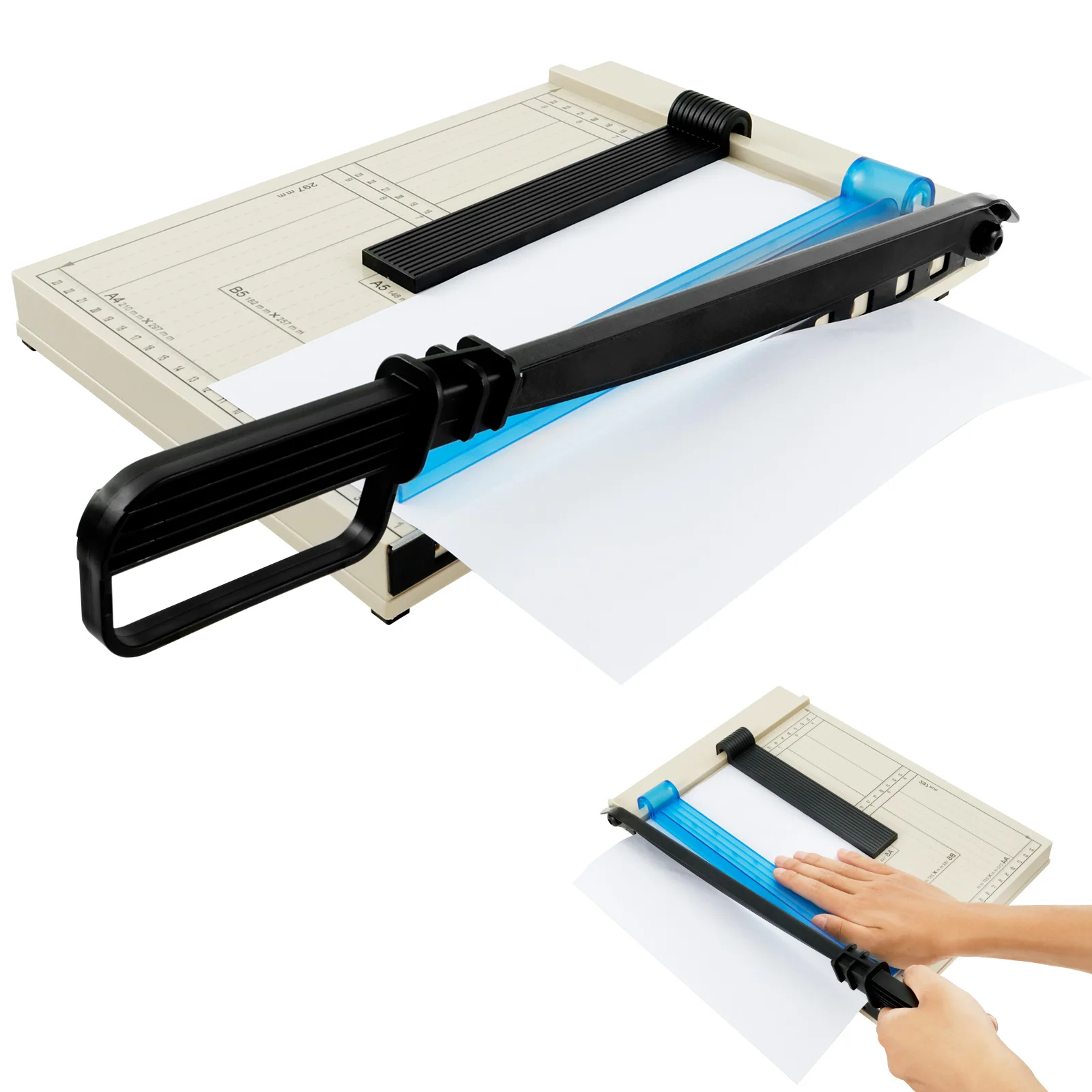 

Professional Paper Cutter with Safety Protection and Detachable Blade Pressure Strip Security Guillotine A4 Paper Card Trimmer