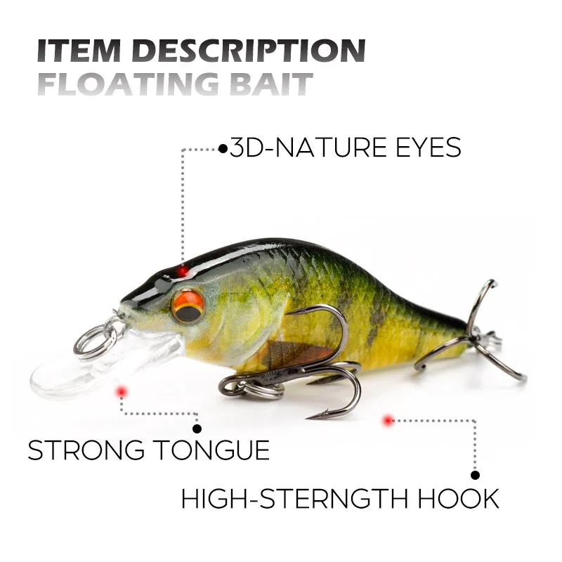 Agoie Unique Textures Wobbler Bionic Lures For Fishing Catch More Bass Pike 7cm/9cm Floating Crankbaits Fishing Artificial Bait