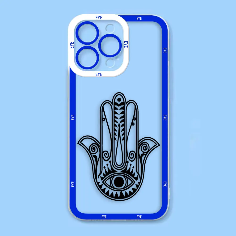 Fashion Lucky Eye Blue Evil Eye Print Clear Phone Case For Xiaomi Redmi Note 13 12 12S 11 11T 11S 10 9 10S 9S 9T 8 Max Plus Case