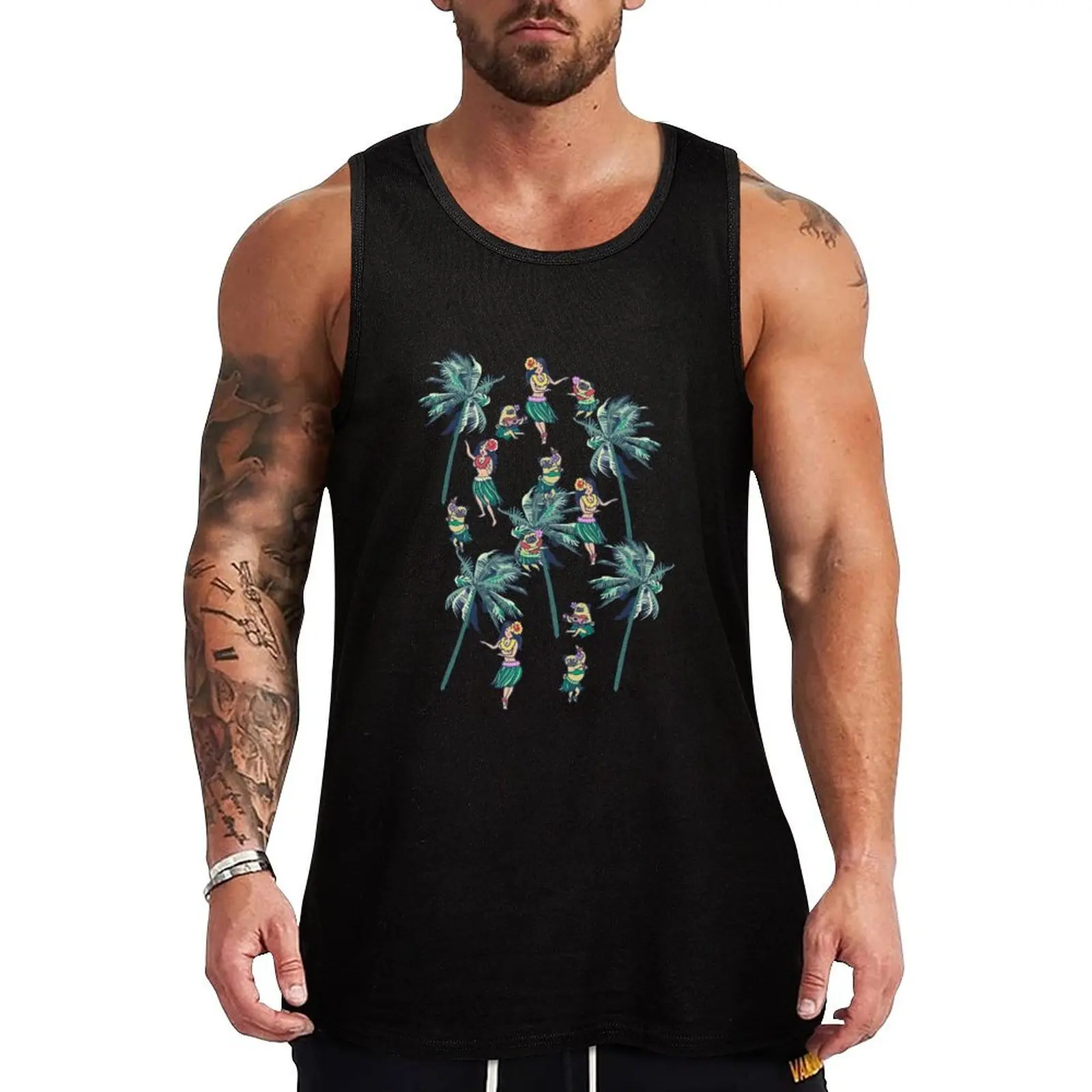 

Hawaii Hula with The Pug Tank Top new in tops & t-shirt sleeveless