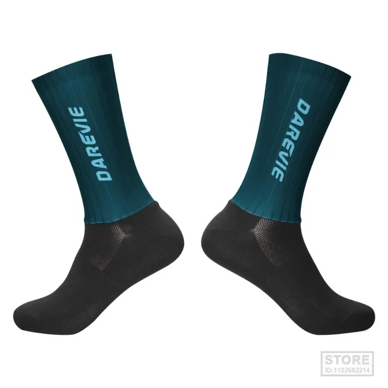 Darevie High Cycling Socks Aero Speed Sock Pro Sports dla mężczyzn Antypoślizgowa, oddychająca sportowa kontrola wilgoci