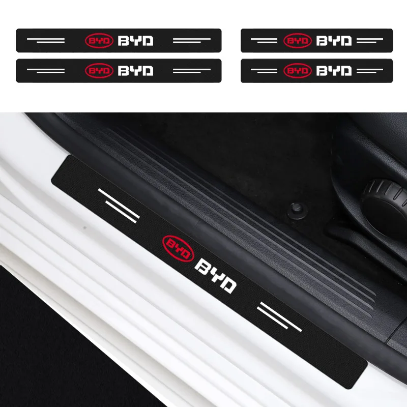 

4Pcs Carbon Fiber Car Doorsill Stickers Protect Film Styling for BYD Tang F3 E6 Yuan Song Plus Atto 3 Seal Seagull Dolphin Act 3