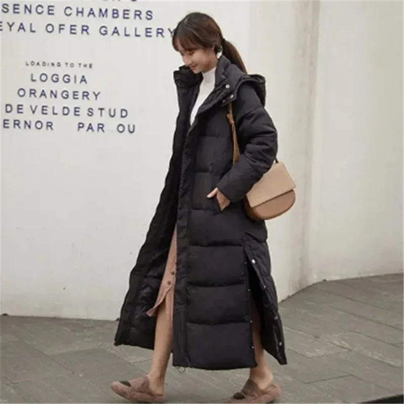 Parka de invierno con capucha para mujer, Parkas largas, abrigos informales gruesos para la nieve, chaquetas acolchadas de algodón, prendas de vestir cálidas, novedad de 2023