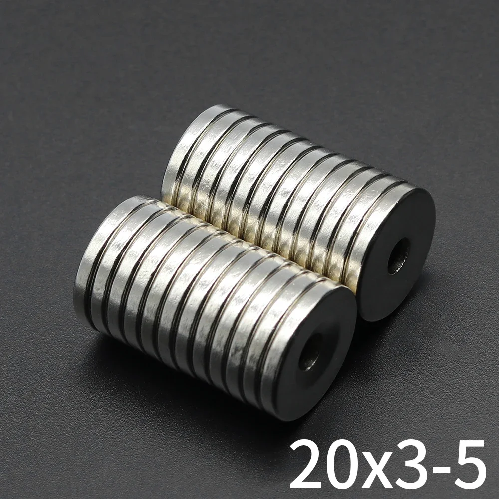 

20x3-5mm Super Strong Magnet Powerful Neodymium Magnets N35 with holes NdfeB Permanent Magnetic imanes Refrigerator Magnet
