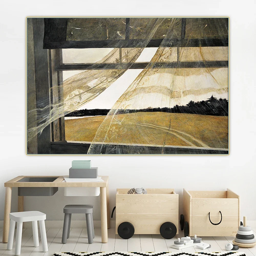 سيتون أندرو وايث 《رياح من البحر》 لوحة زيتية قماشية عمل فني ملصق صورة جدار ديكور خلفية ديكور المنزل الداخلي