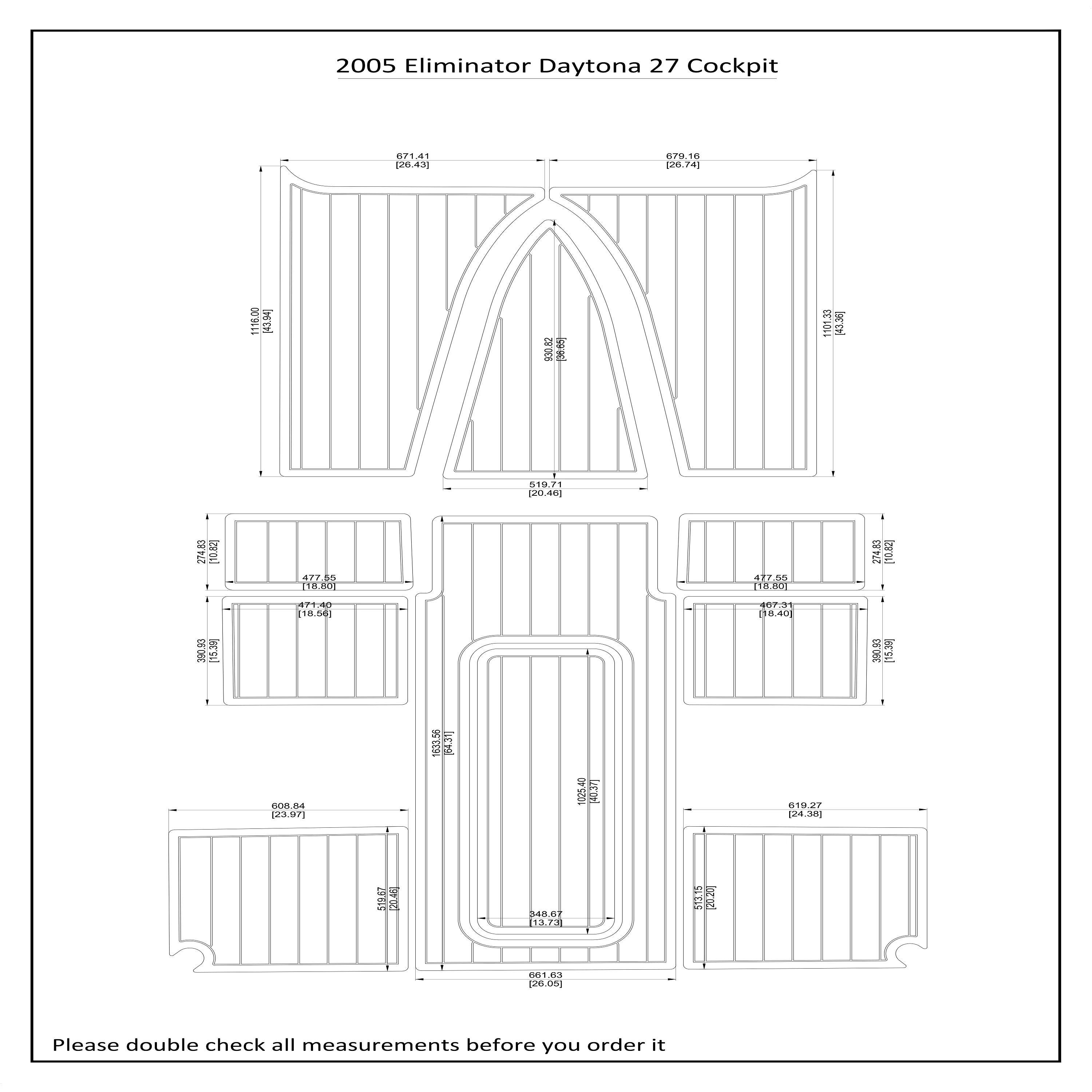 

2005 Eliminator Daytona 27 Cockpit EVA Faux Teak Deck Floor Pad
