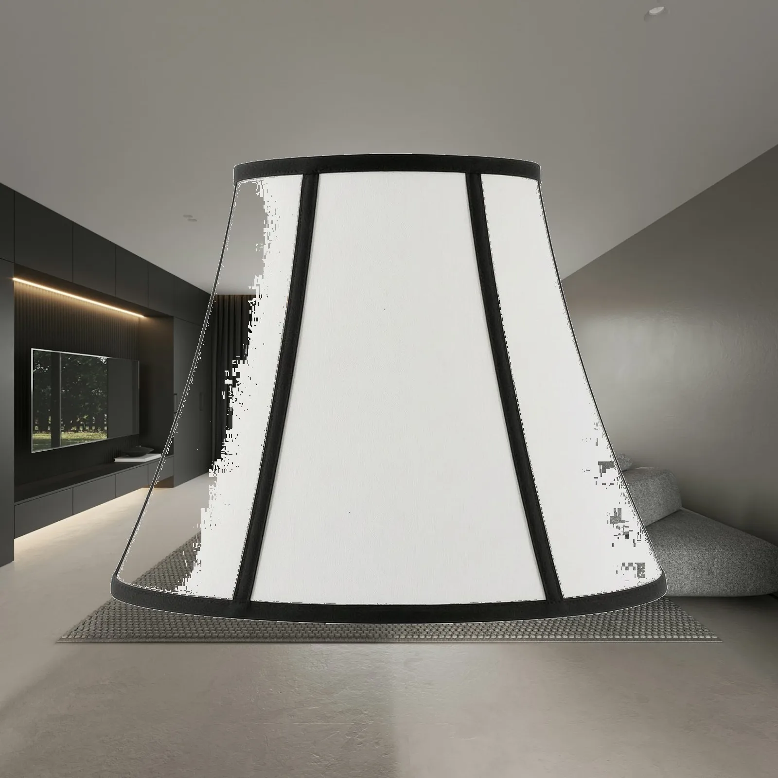 Textile Lampshade Light Diffusing Segmented Textile Lampshade with Contrasting Edge Binding Lamp Shade Replacement Long-Lasting