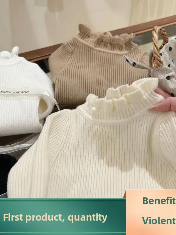 

Детский вязаный свитер-базовый слой для девочек, осенне-зимняя новинка, корейская версия, топ с деревянными элементами