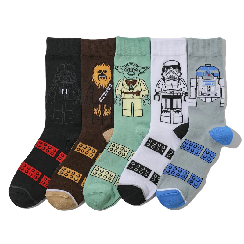 Meias de algodão Star Wars Mid-Calf para homens e mulheres, anime de desenhos animados kawaii kawaii, meia quente masculina, presentes, tamanho máximo, nova, Yk2