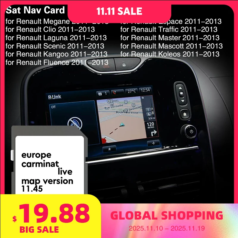 

Карта SD Live 11,25 для Renault Fluence, обновленная версия