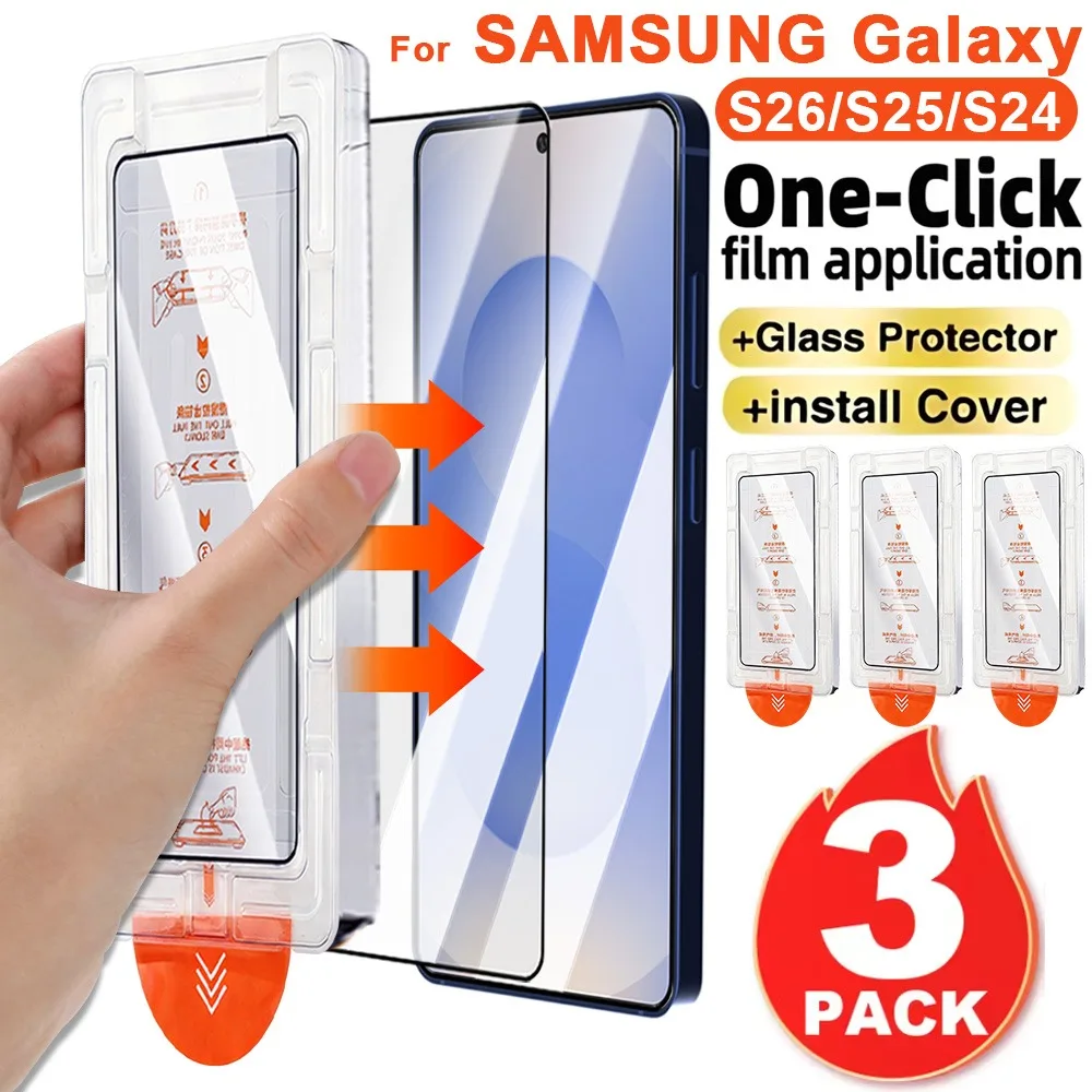 

Dust Free Easy Installation Screen Protector for Samsung Galaxy S26 S25 S24 Plus Ultra S26U HD Tempered Glass Anti-scratch Film