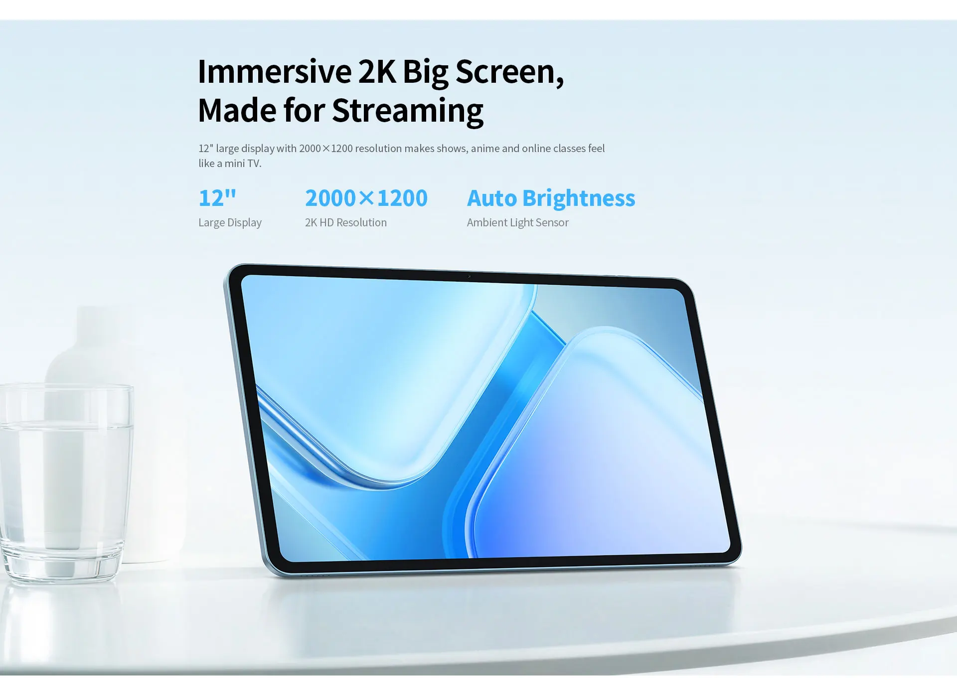 TECLAST Android 17 Tablet M60 12″ 2.5K IPS Touchscreen Display 90Hz 32GB RAM (6GB+26GB) 128GB ROM Dual 4G LTE WiFi 8000mAh Desktop Laptop
