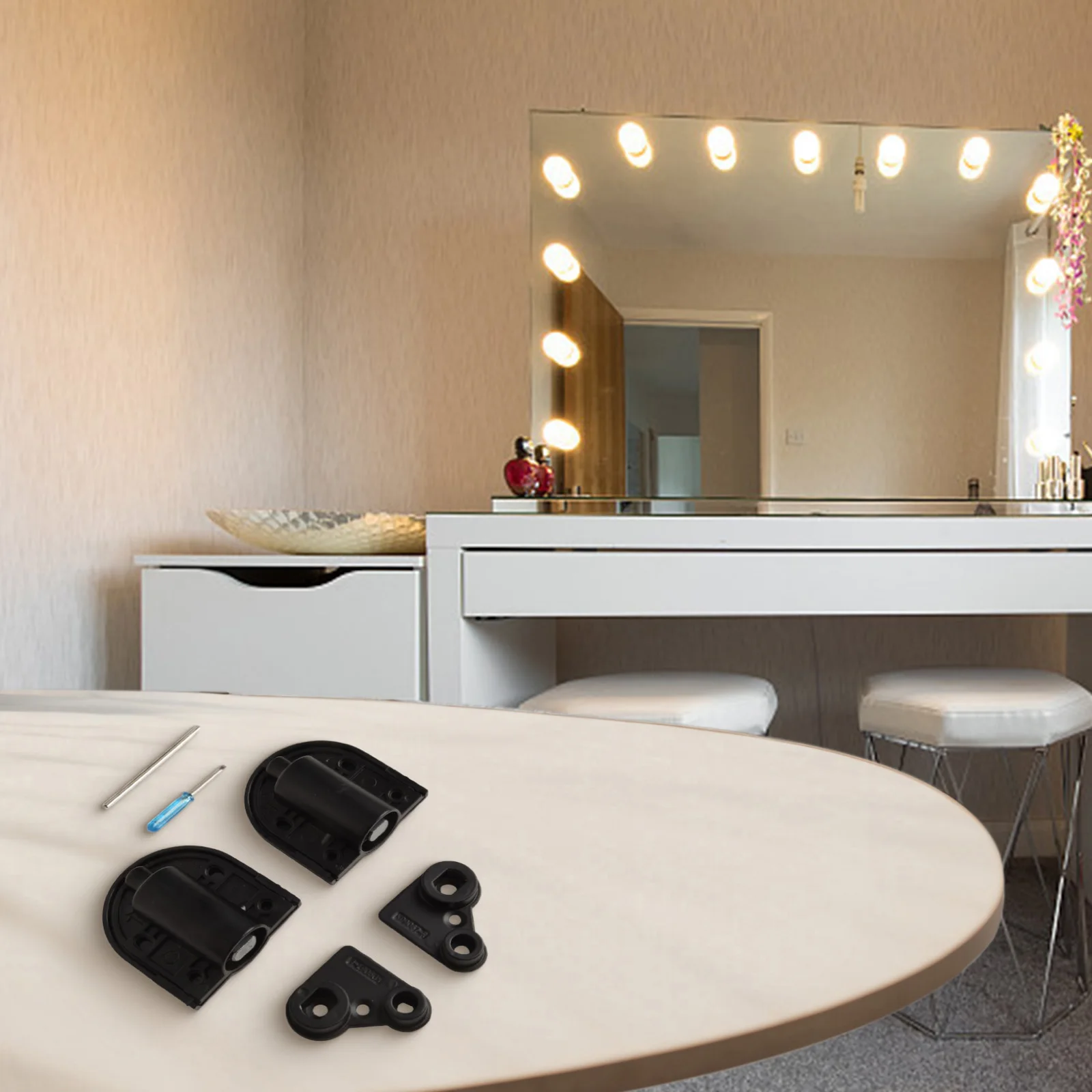 

Zinc Alloy Base Adjustable Dressing Table Hinges Pack of Two with Control Over Descent Speed Holds up to 26 kg