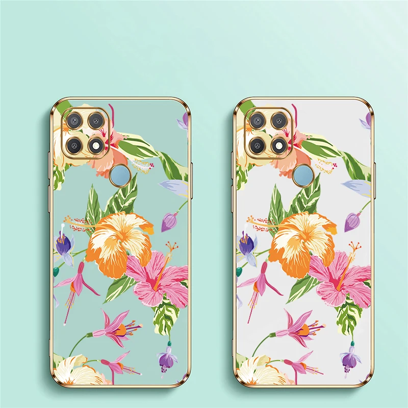 حافظة هاتف واقية للعدسة لهاتف انفينيكس سمارت 10 8 7 6 HD 5 Pro غطاء من السيليكون الناعم المقاوم للصدمات على شكل زهرة