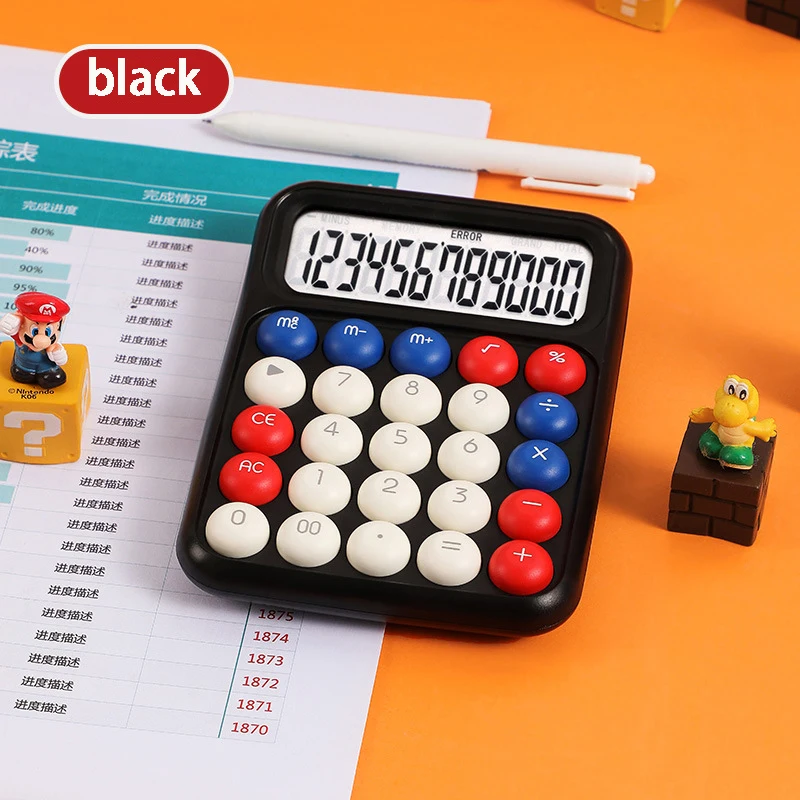 12 자리 대형 Lcd 디스플레이가있는 1Pcs 컬러 계산기, 대형 원형 버튼 장착, 캔디 컬러 내마모성 계산