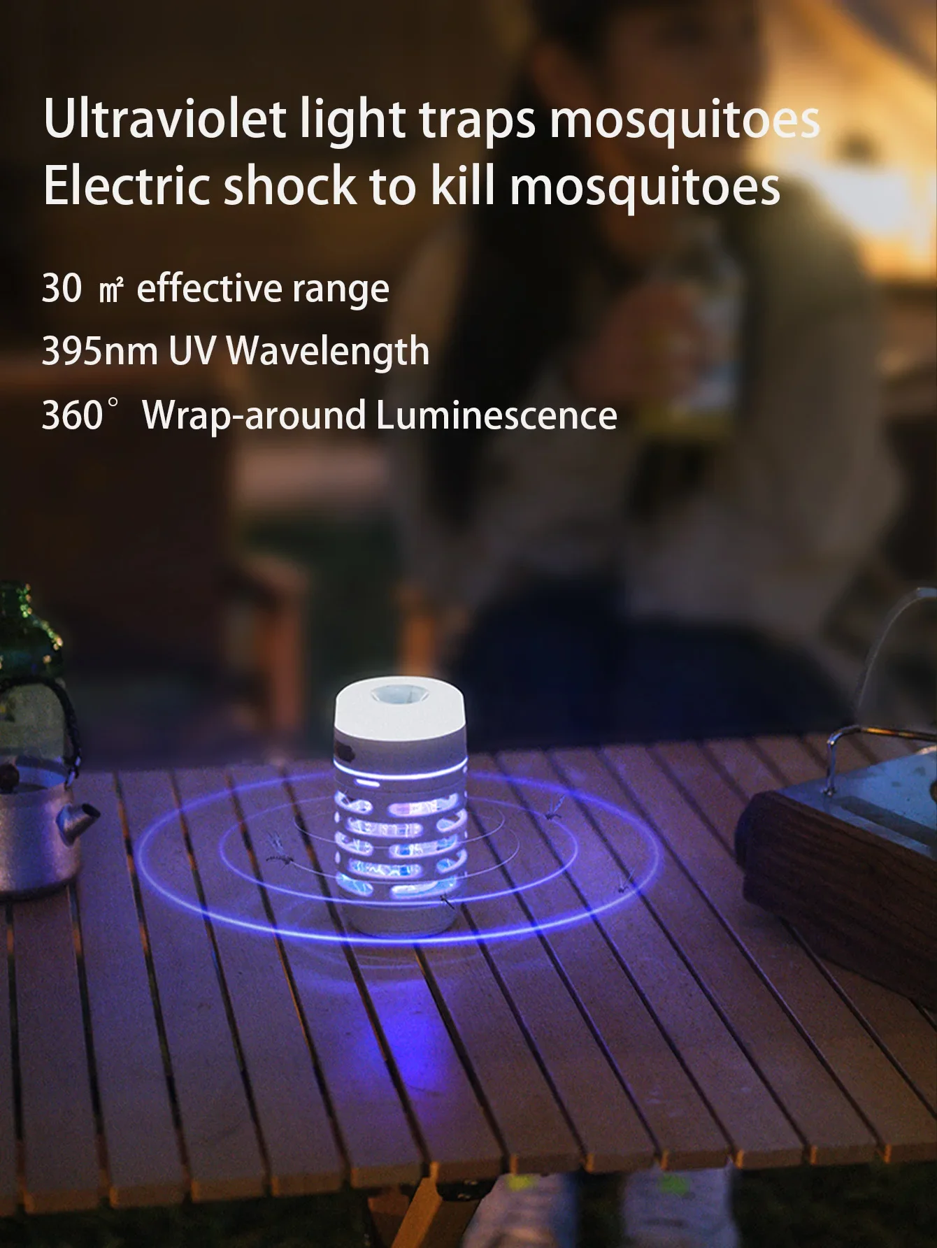 Naturehike Mückenvernichter für den Außenbereich, elektrischer Insektenvernichter, IP44, Mückenfalle, Licht, UV-Lockstofffänger – Detail 1