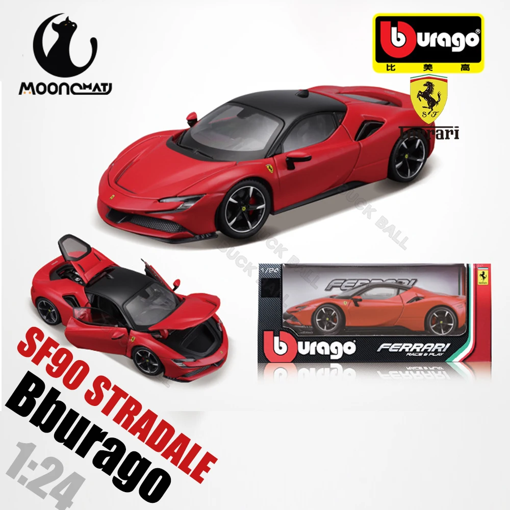 

1:24 Bburago Ferrari SF90 STRADALE Model Alloy Car Die Cast Sports Car Collection Luxury Vehicle Ornament Boy Birthday Gift