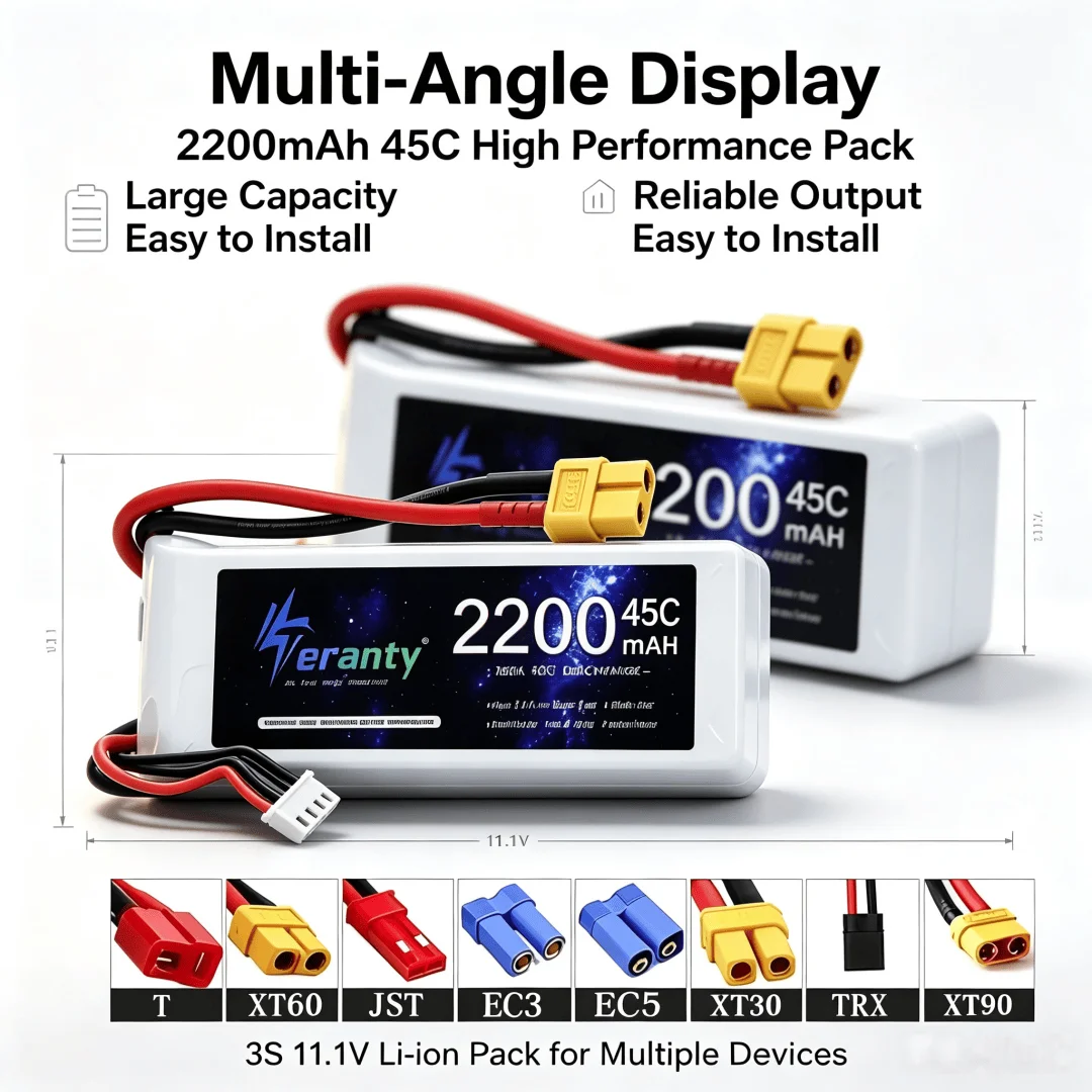 3s 45C LiPo Battery 11.1V 2200mAh For RC Helicopter Aircraft Quadcopter Cars Airplane With T JST XT30 XT60 Plug 3S 11.1v Battery