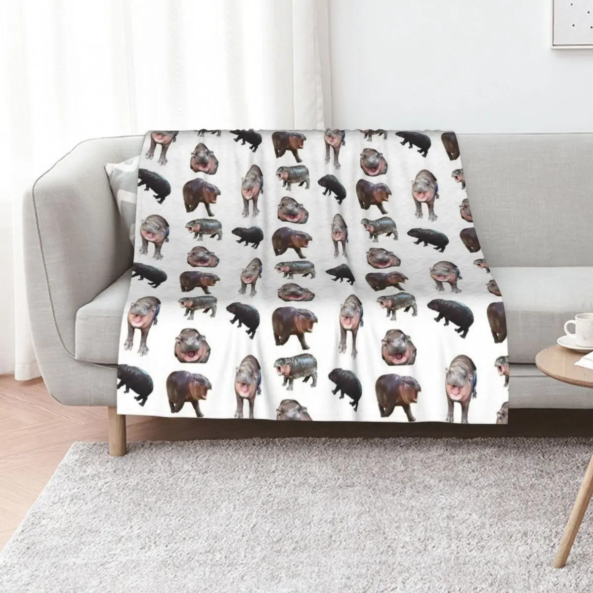 moo deng collection Throw Blanket Decorative Sofa Furrys Travel Summer Giant Sofa Sofa Blankets
