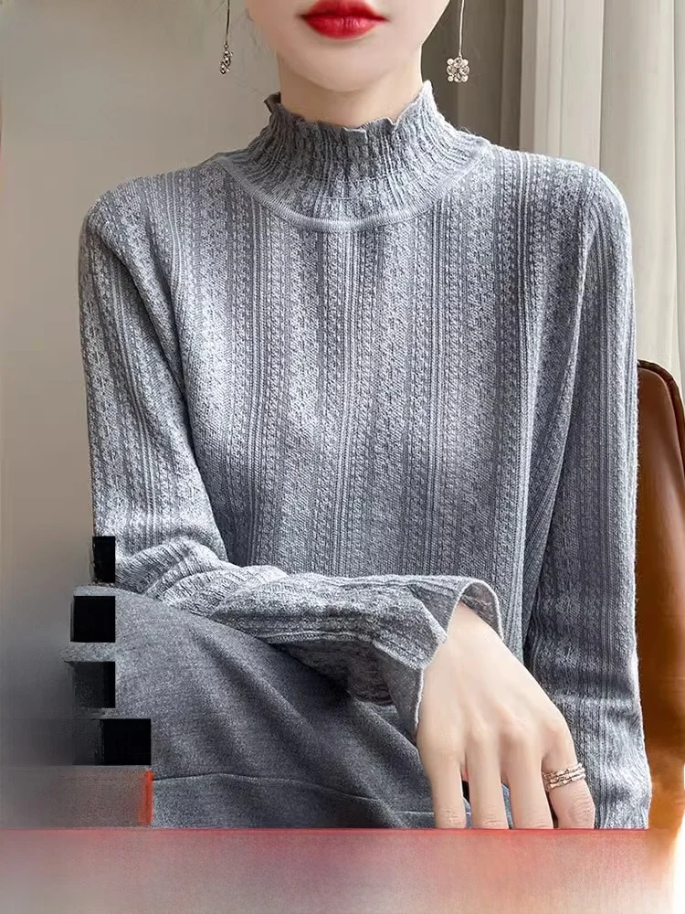 Women's Camere Knitwear Loose Fit f High Collar Sweater Autumn New Sle Tassel Long Sve Warm Thermal Base irt