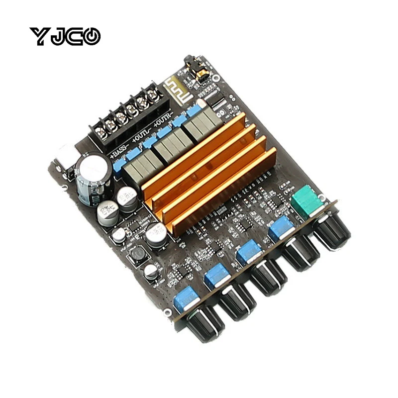 

YJCO TPA3221 2.1 Channel D Class HIFI Amplifier Board Bluetooth 5.0 High Power Subwoofer Treble Bass Control Audio Amp