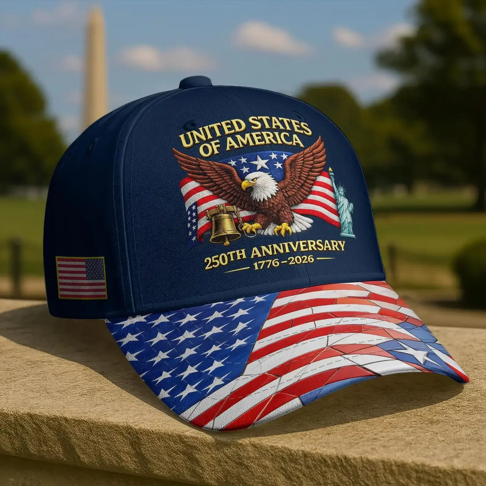Customization United States Of America 250th Anniversary 1776–2026 Baseball Cap, Eagle Flag Liberty Bell Patriotic Hat, Hat
