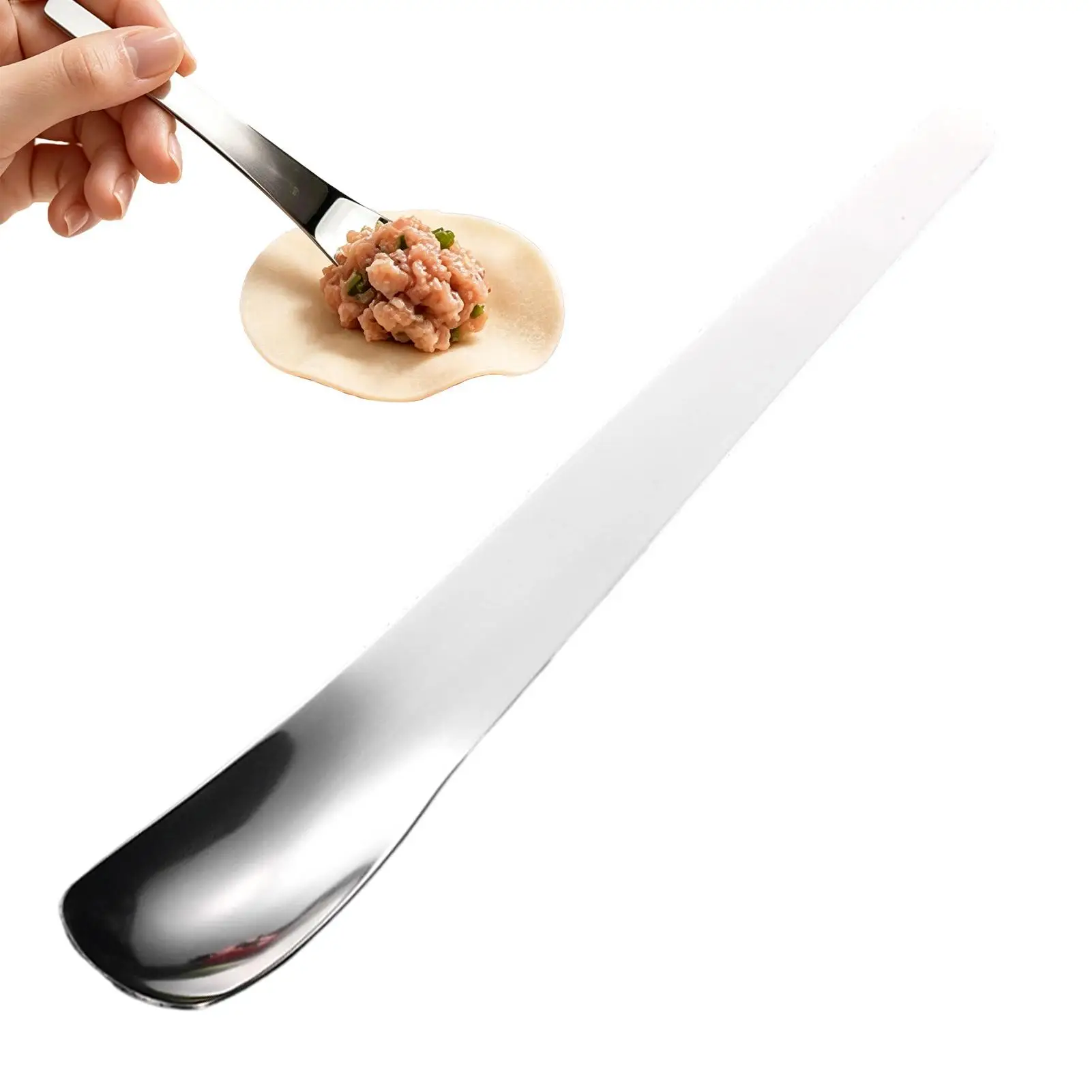 Long Handle Dessert Spoon Multi-Purpose Food Scoop Stainless Steel For Ice Cream Yogurt Cake Pudding Coffee Stirring Kitchen