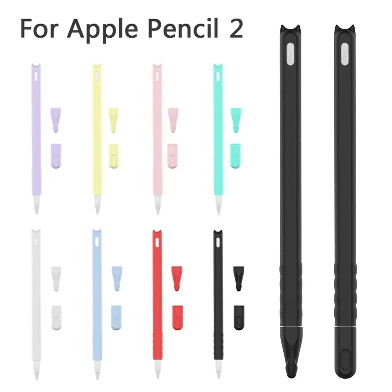 เคสสําหรับ Apple Pencil รุ่นที่ 2 สําหรับ Apple Pencil 2 ที่ใส่อุปกรณ์เสริม ฝาครอบซิลิโคนอ่อนนุ่มระดับพรีเมียมสําหรับดินสอ iPad 2