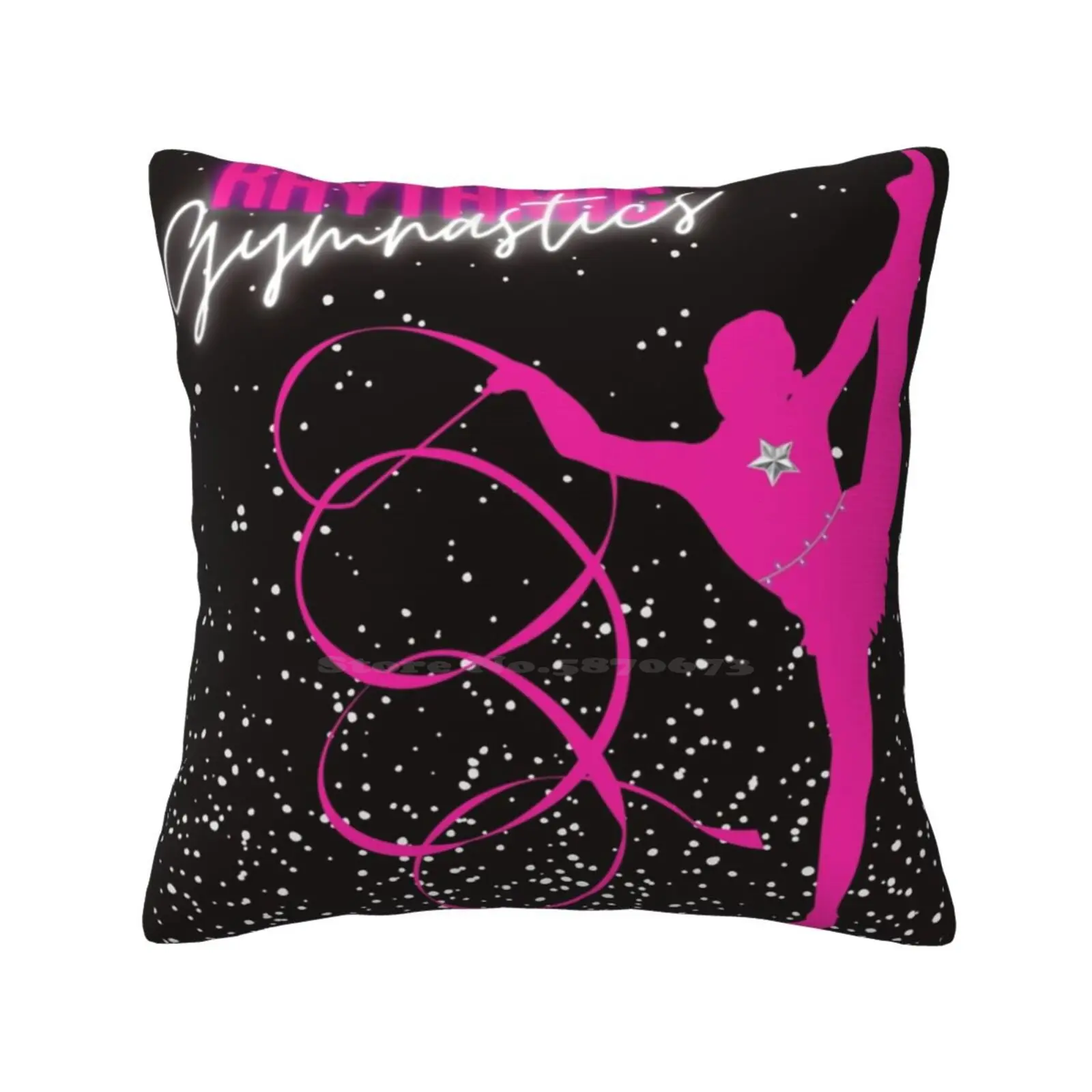 Girls Rhythmic Gymnastics Magenta Pink Ribbon Pillows Case Bedroom Home Decoration Rhythmic Gymnastics Pink Girls Gymnastics